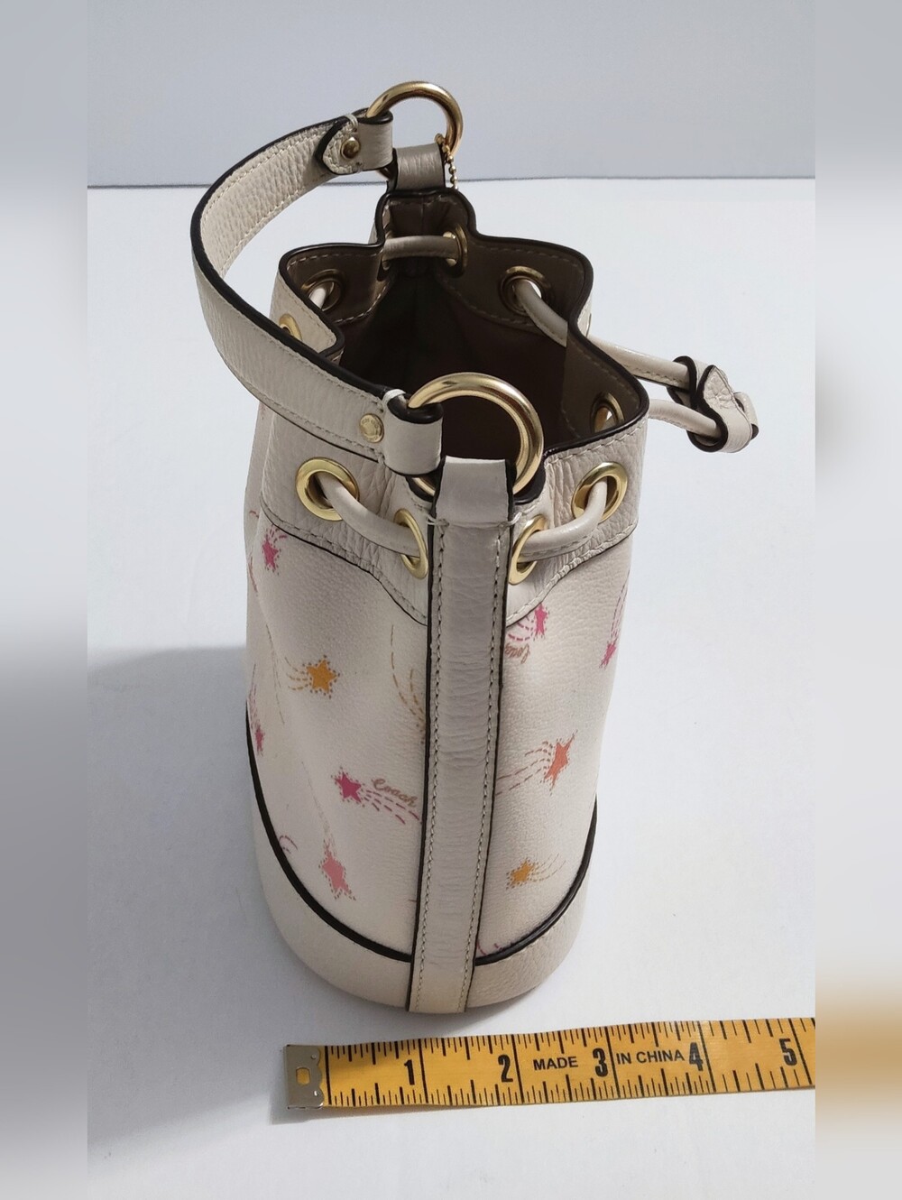 Coach Dempsey Drawstring Bucket Mini Leather Bag. Excellent Condition. - Picture 9 of 11